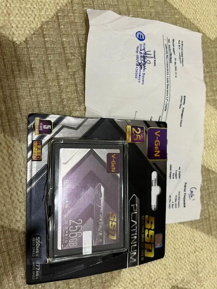 SSD Vgen Platinum 256GB Life 19 hari like new, garansi, inc Win10 pro