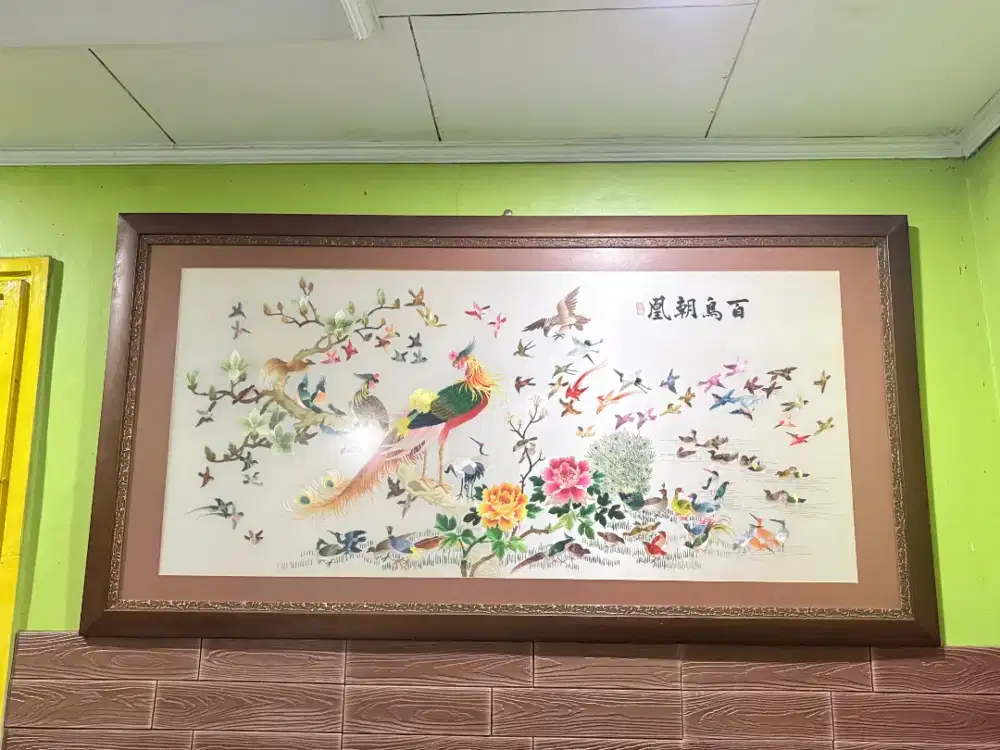 Lukisan sulam sutra asli