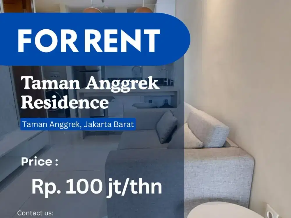 BRAND NEW Taman Anggrek Residence Unit 1BR + 1Study Full Furnish