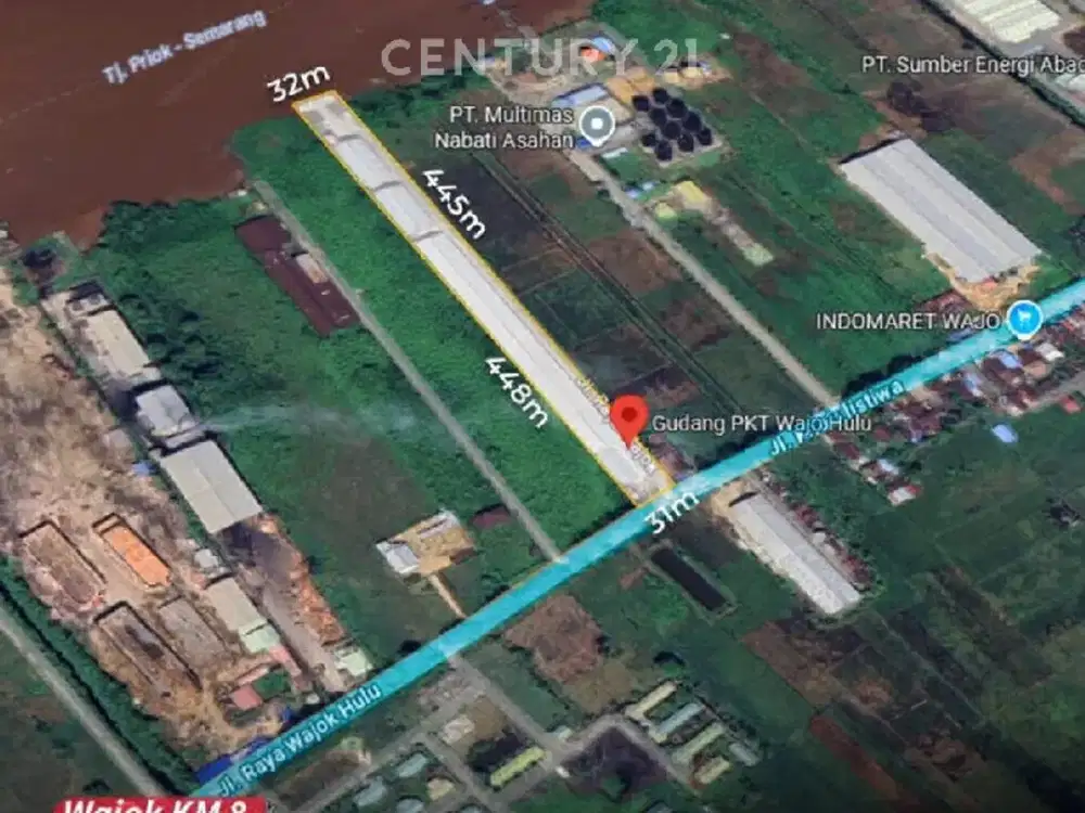 Gudang Luas Bangunan Total 6.864 Tersedia DERMAGA Di Wajok Hulu