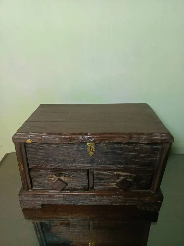 Kotak Penyimpanan Kayu bantalan kereta api Rustic /Storage box vintage