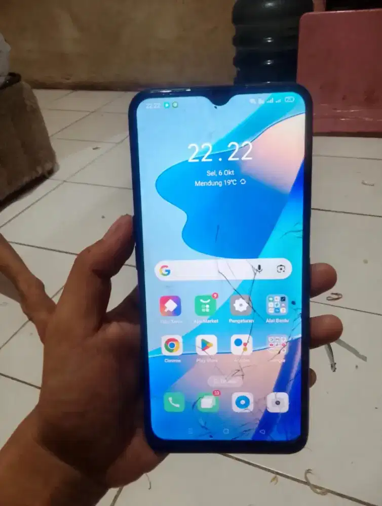 Jual Oppo A16 ram 3/32 minus retak TC