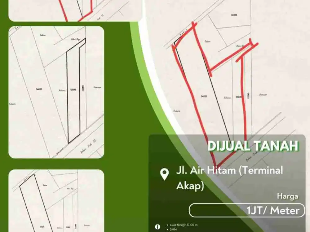 Dijual Tanah Daerah Air Hitam Pekanbaru Kota Siap Usaha!