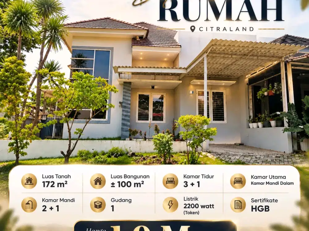 CEPAT RUMAH CITRALAND UTAMA DIBAWAH HARGA PASAR