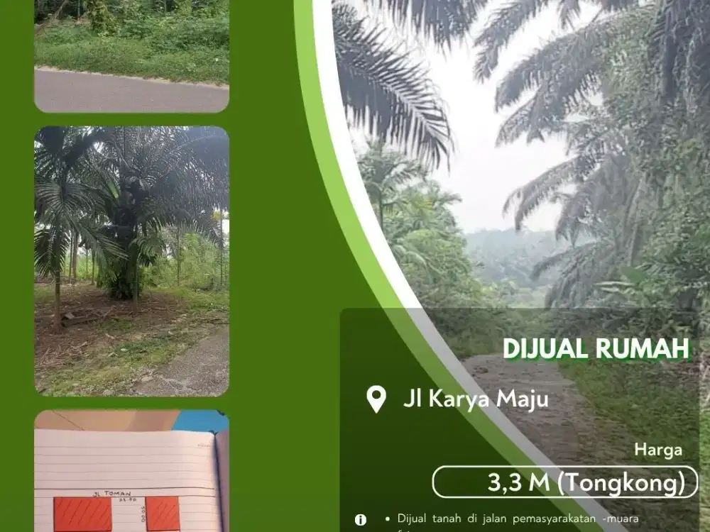 Dijual Tanah Jalan Pemasyarakatan Muara Fajar Pekanbaru Kota!