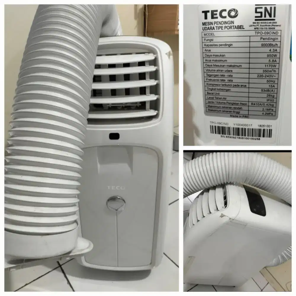 Preloved AC Portable TECO 1 PK (9000 BTU) TPO-09CIND