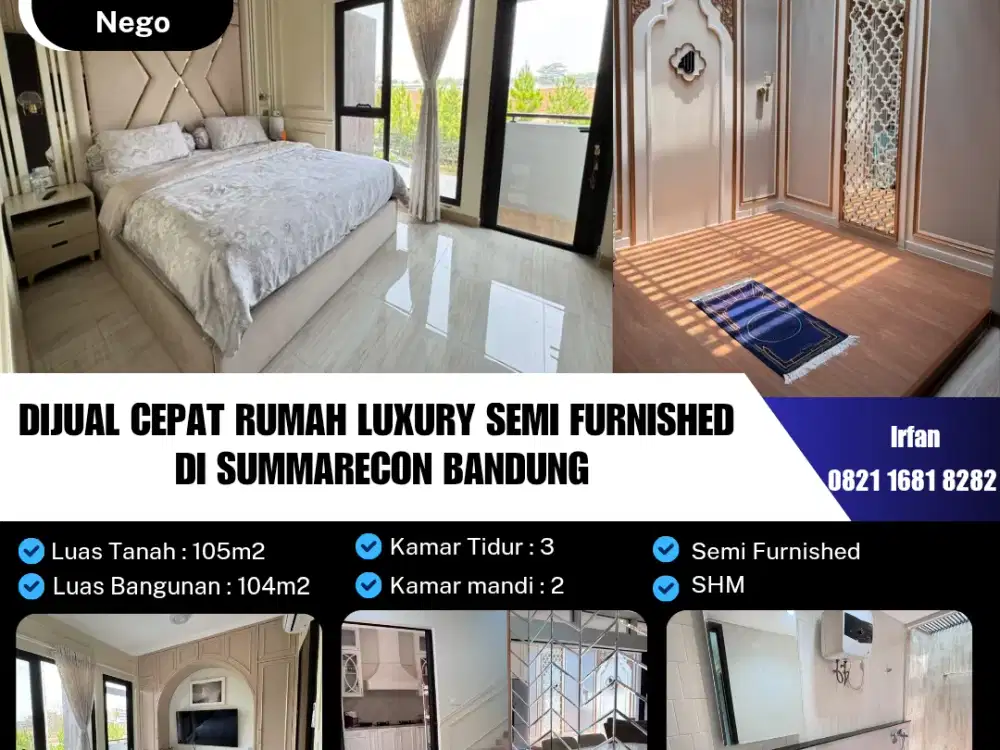 Dijual Cepat Rumah Luxury Semi Furnished Di Summarecon Bandung