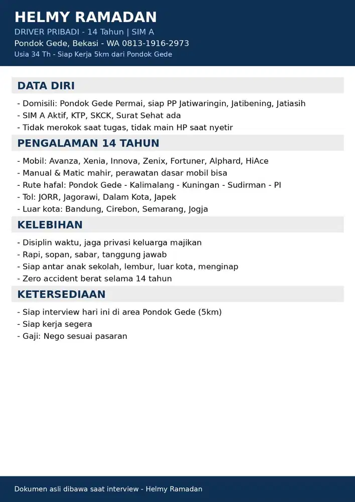 Siap kerja segera