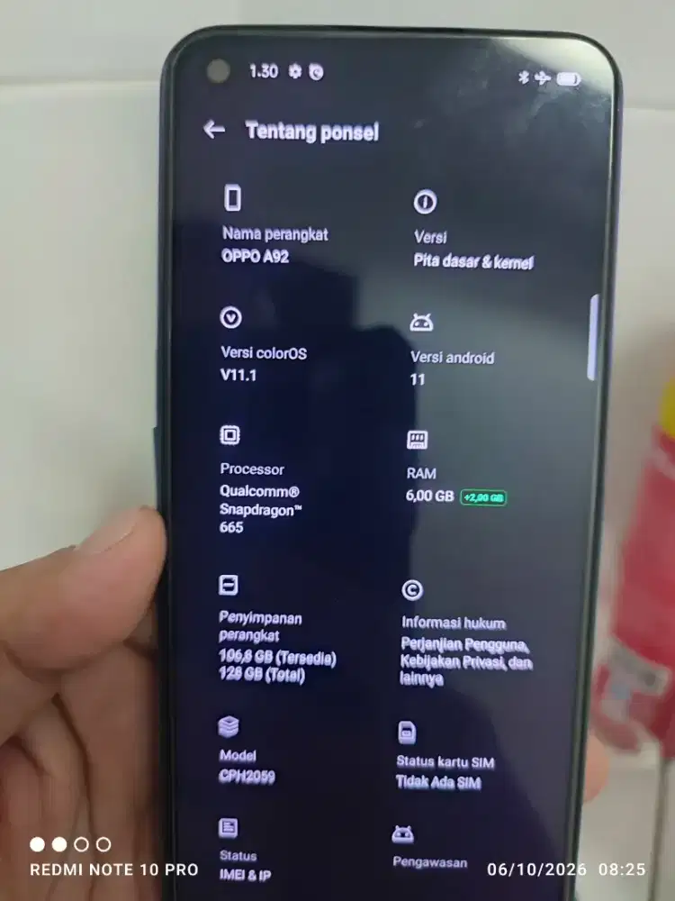 Oppo A92 Ram 6/128 Fullset