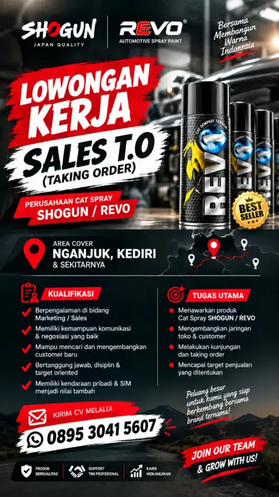 Lowongan Kerja Marketing / Sales T.O