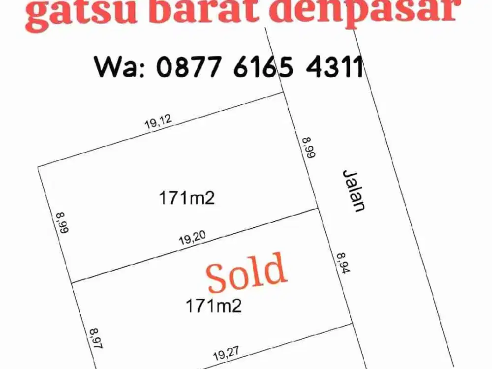 Tanah kecil di gn Catur Denpasar Barat