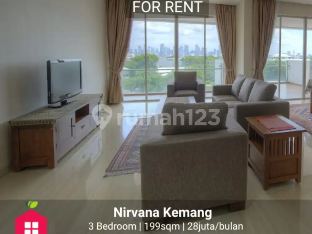 For Rent Apartment Nirvana Kemang 3Bedroom
