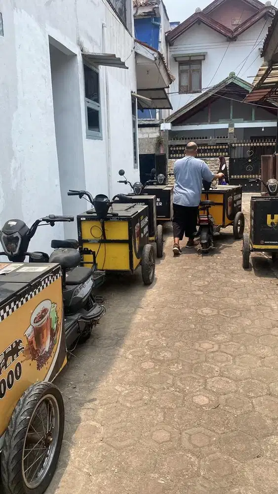 Gerobak sepeda listrik / gerobak kopi keliling