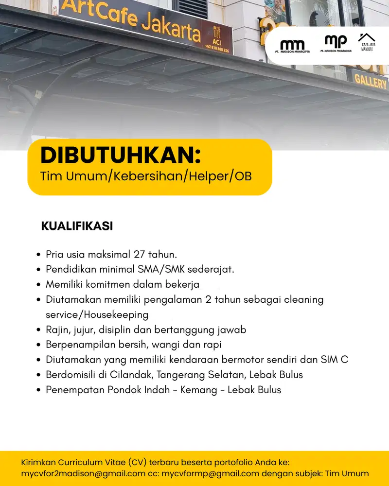Dicari! Staff Umum