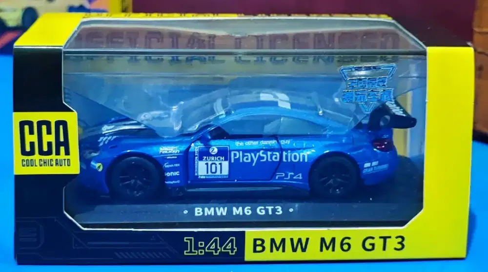 diecast mobil balap CCA BMW M6 GT3 PLAYSTATION SKALA 1:44 Original