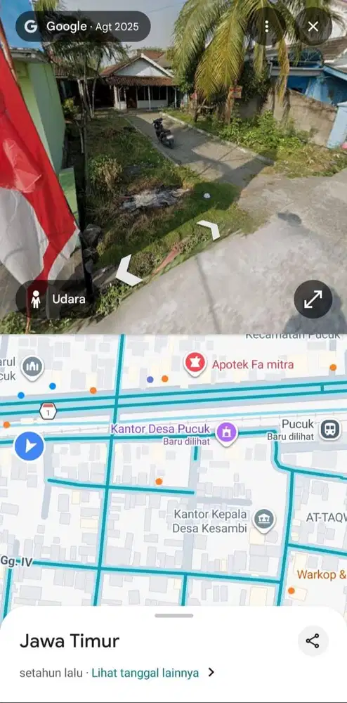 JUAL TANAH 925 M2 DAN RUMAH DEKAT STASIUN PUCUK LAMONGAN