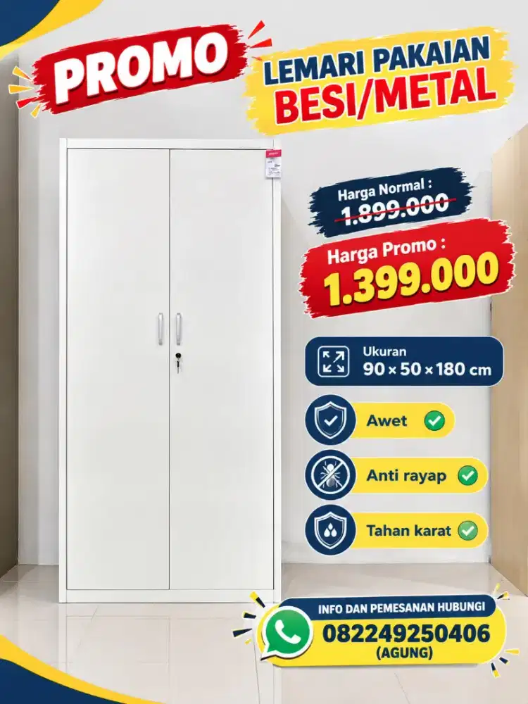 LEMARI PAKAIAN BESI/METAL TERMURAH