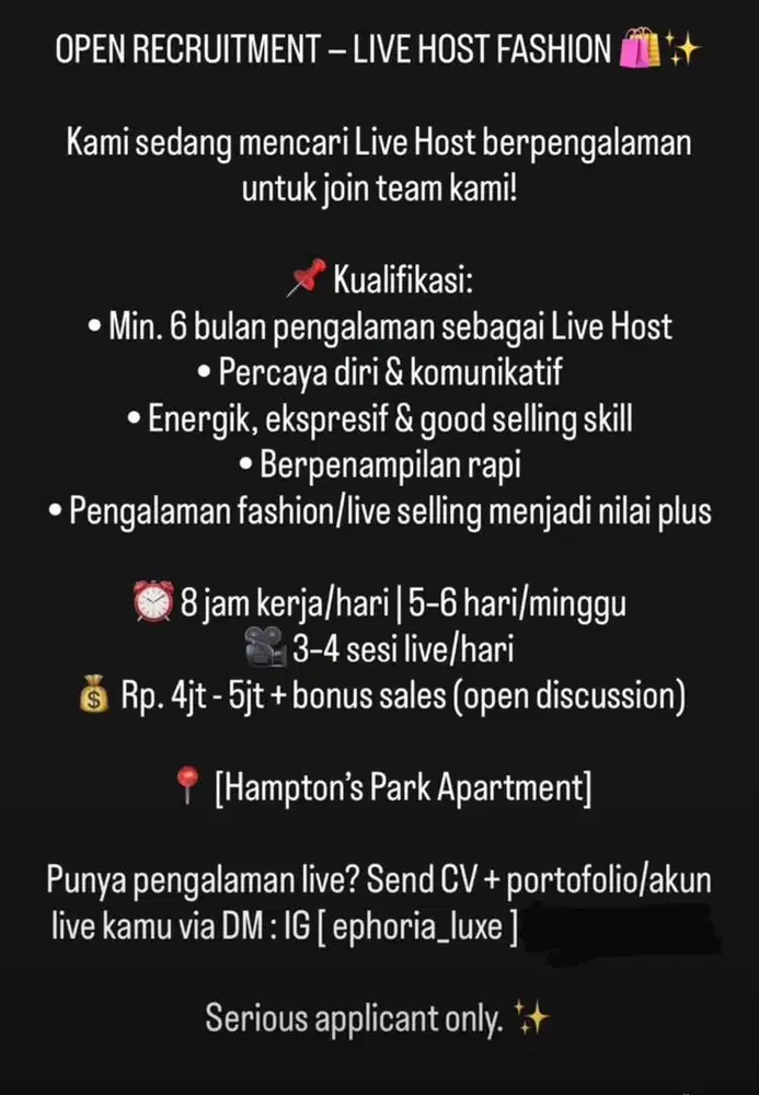 Host live Baju wanita Muslim