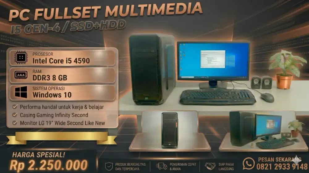 Komputer fullset siap pakai,siap kerja