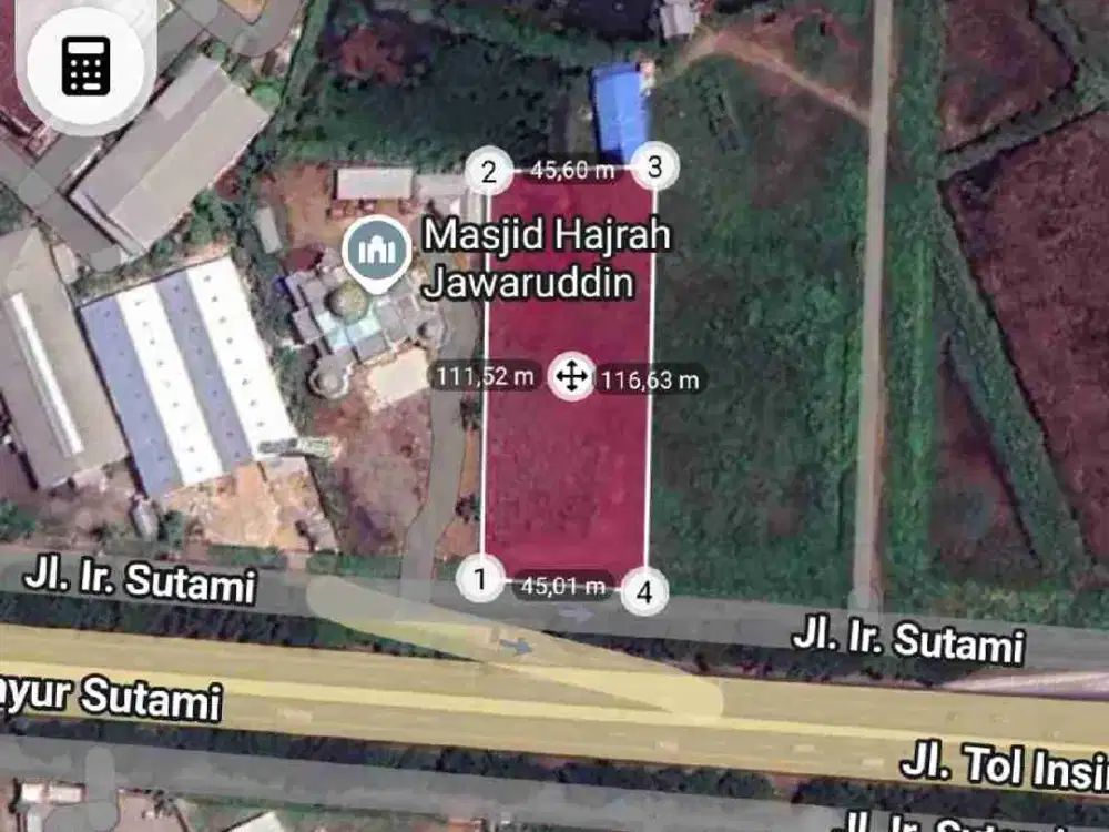 Di jual Tanah Poros Ir sutami 5000 m2