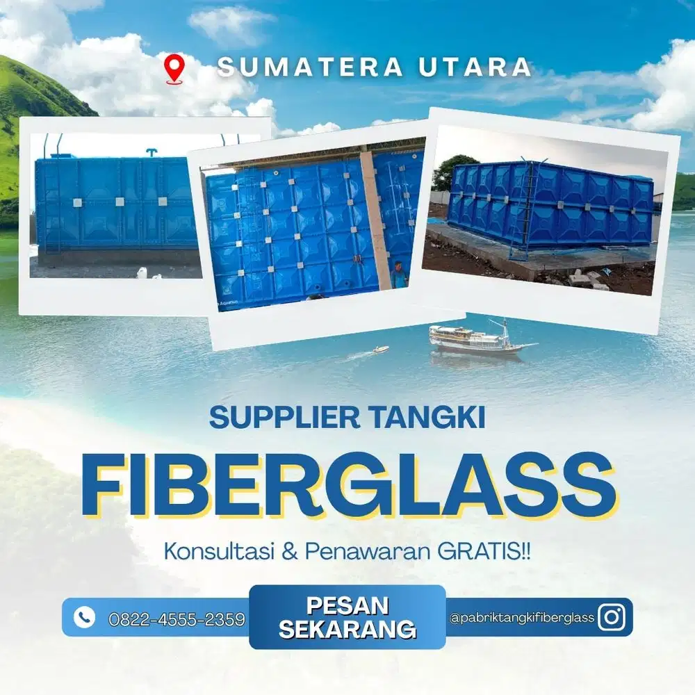 Tangki Fiberglass FRP-Jual Tangki Air, Panel & Silinder Samosir