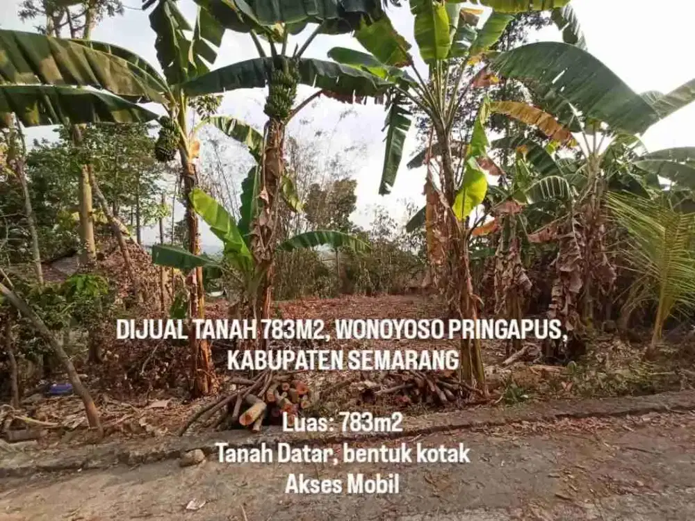 DIJUAL TANAH PRINGAPUS SEMARANG. LUAS 783M2 AKSES MOBIL, HARGA MURAH