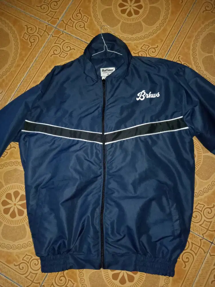 Jacket Tracksuit BARHAWS Vintage Bahan Taslan Windproof Outer