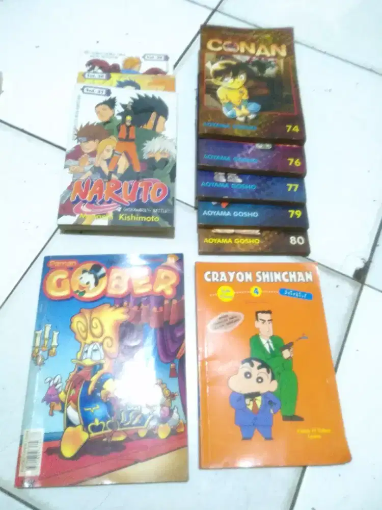 Komik bacaan anak remaja Conan , Naruto , shin chan , Gober , campur.