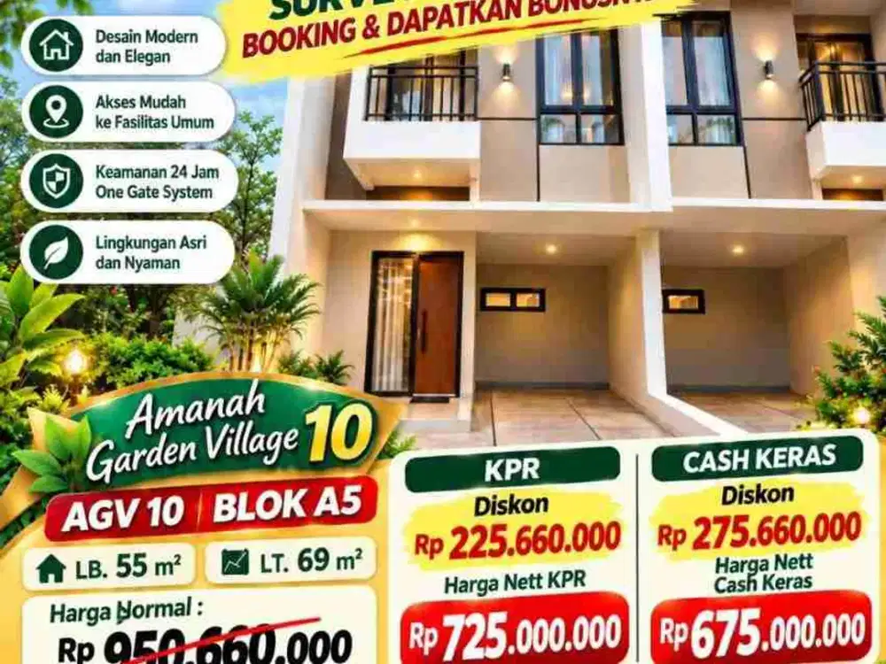Rumah Siap Huni 2 Lantai SHM Dekat BSD Harga Promo 675 Juta