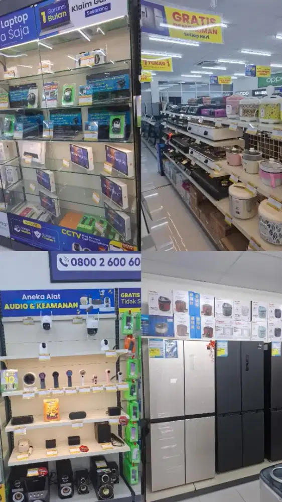 Barang lengkap dengan promo yang menarik,bisa juga untuk opsi kredit