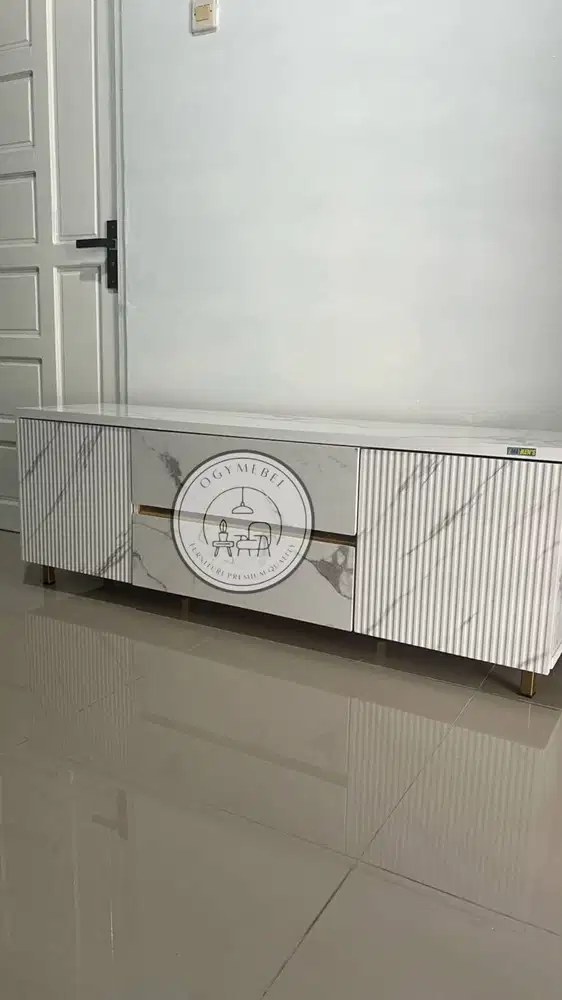 PROMO RAK TV MUAT 65INCH MARBLE MINIMALIS SALE GRATIS ANTAR TERLARIS