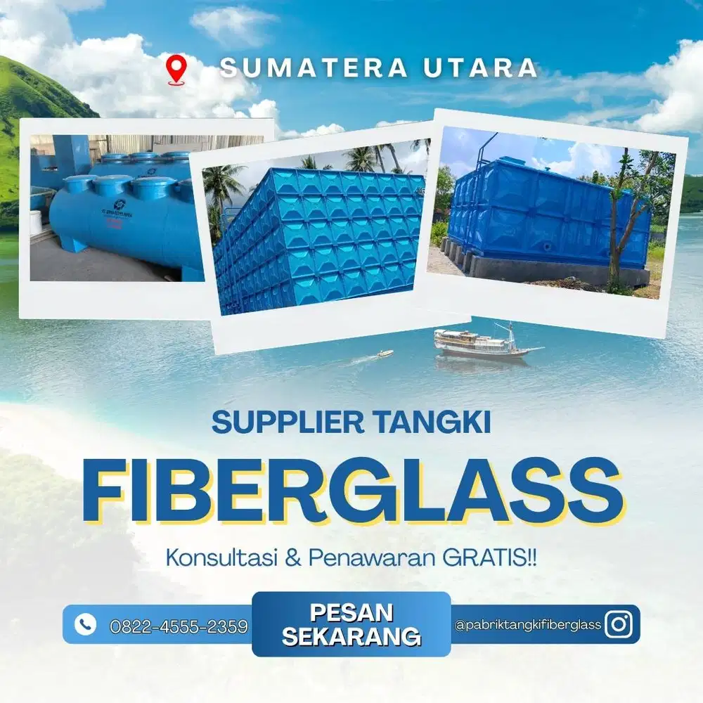 Tangki Fiberglass-Jual Tangki Air, Panel Silinder Tanjung Balai