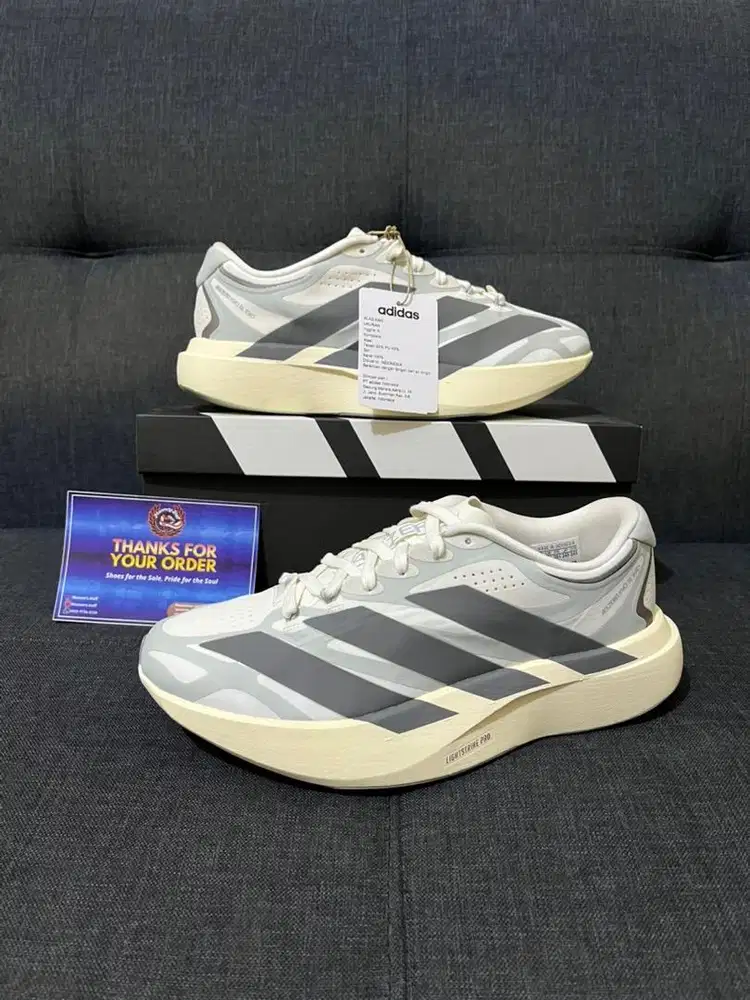Adidas Adizero EVO SL Exo Sz 39 1/3 White Grey Original