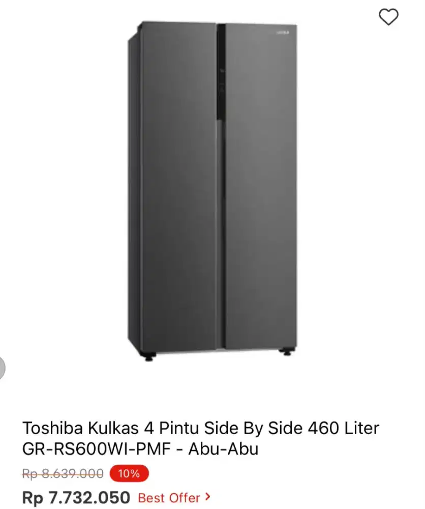 KULKAS TOSHIBA SBS 460LTR GR-RS600WI-PMF