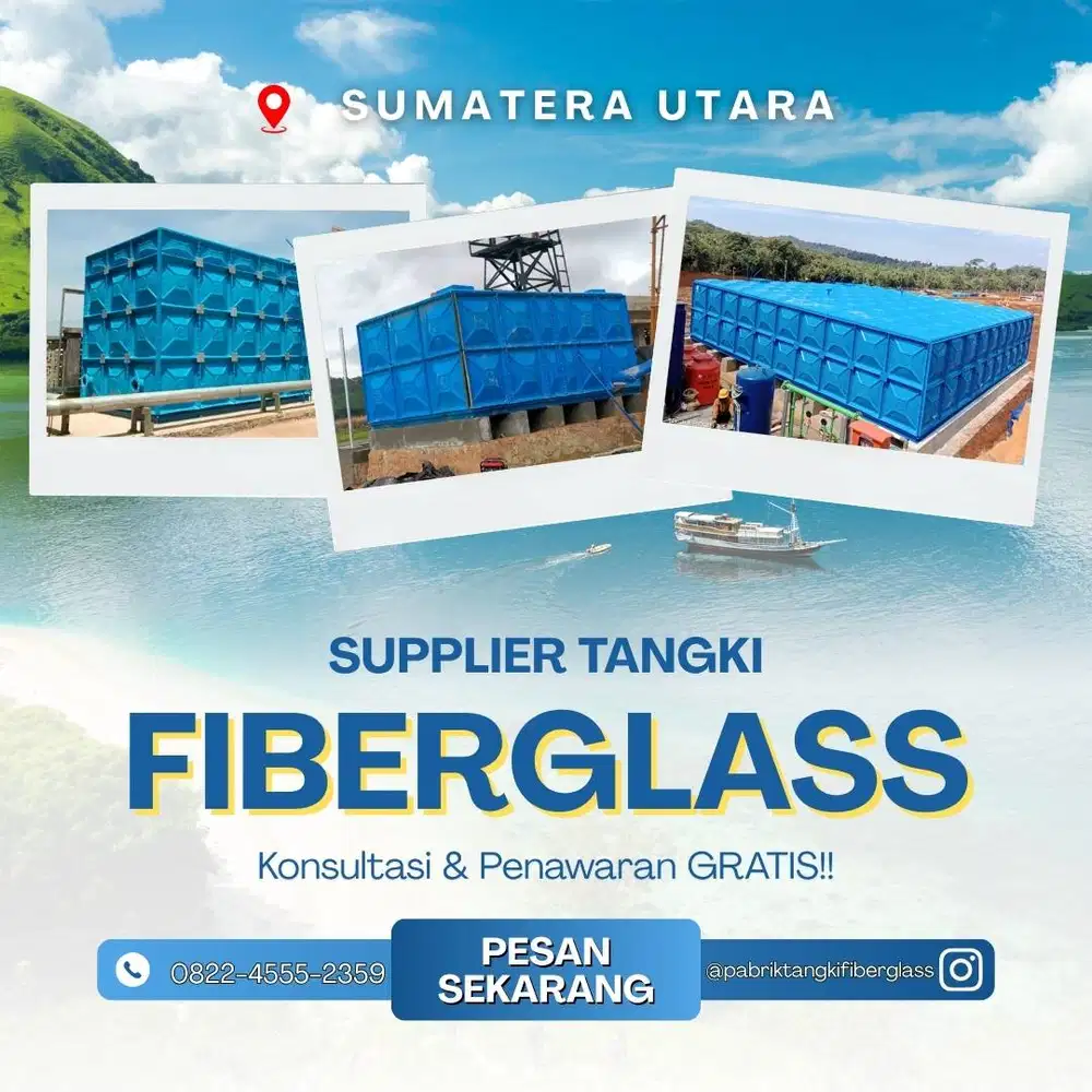 Tangki Fiberglass FRP-Jual Tangki Air, Panel Silinder Tapanuli Tengah