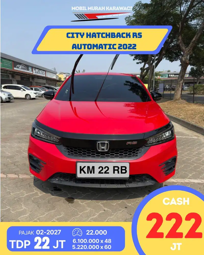 Honda City HB RS 2022 Merah AT Matic Non Sensing
