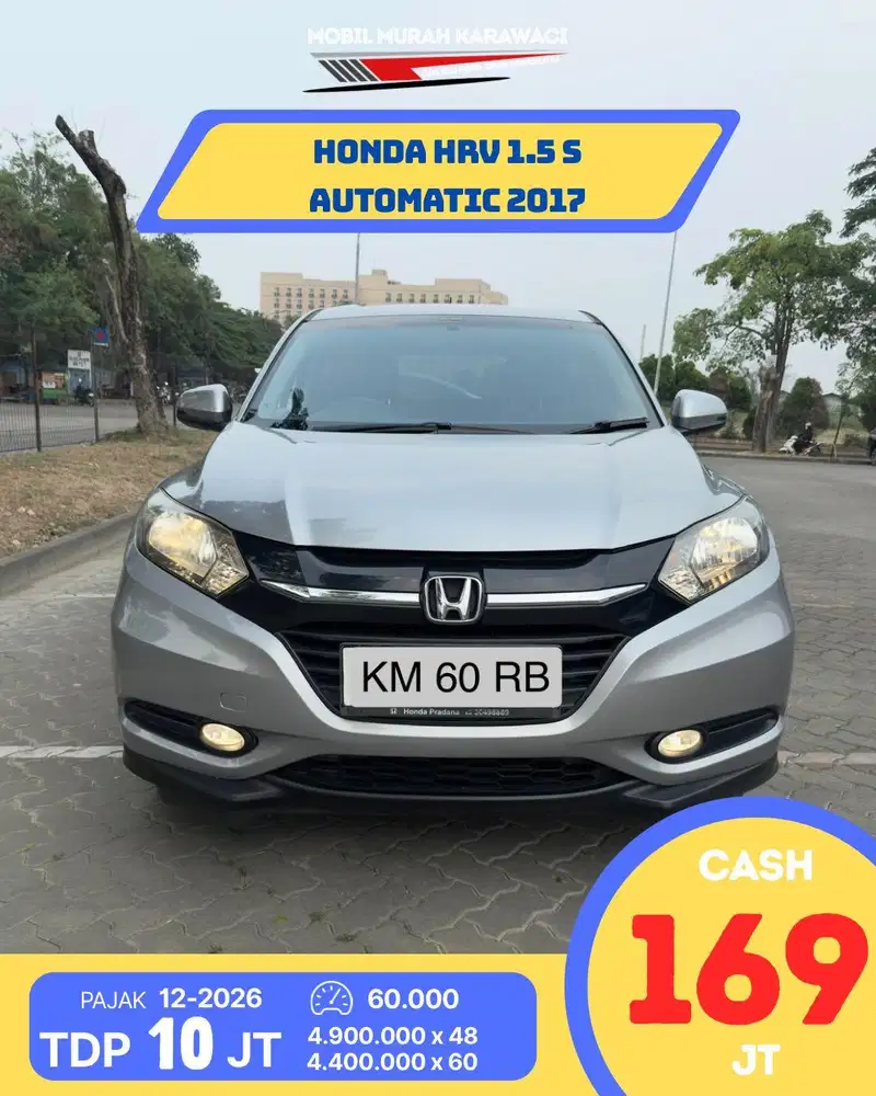 Honda HRV 2017 S CVT AT Matic Silver KM 60ribuan