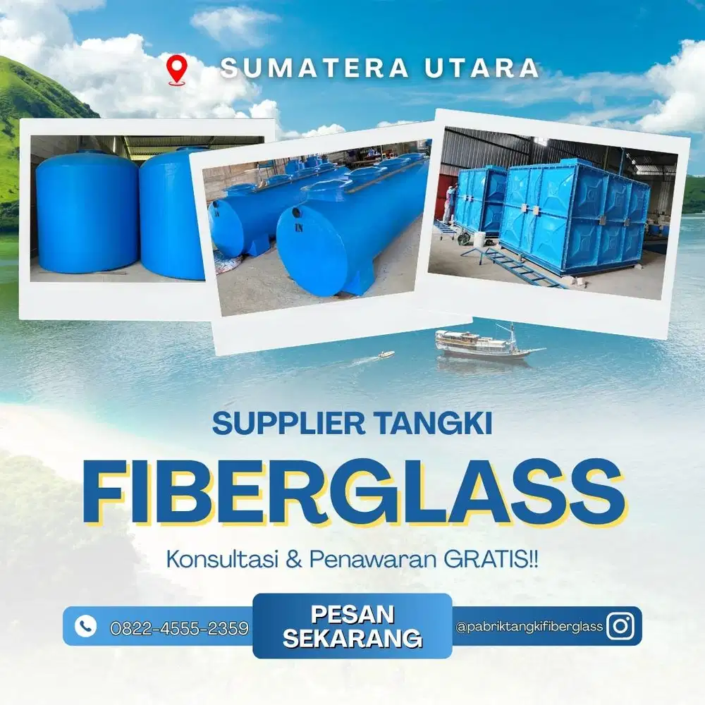 Tangki Fiberglass FRP-Jual Tangki Air, Panel & Silinder Tapanuli Utara