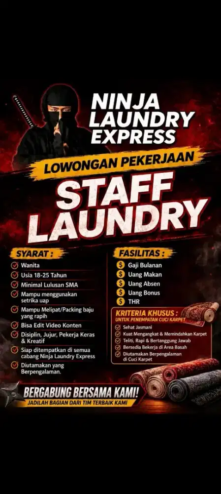 Lowongan Petugas Outlet Laundry