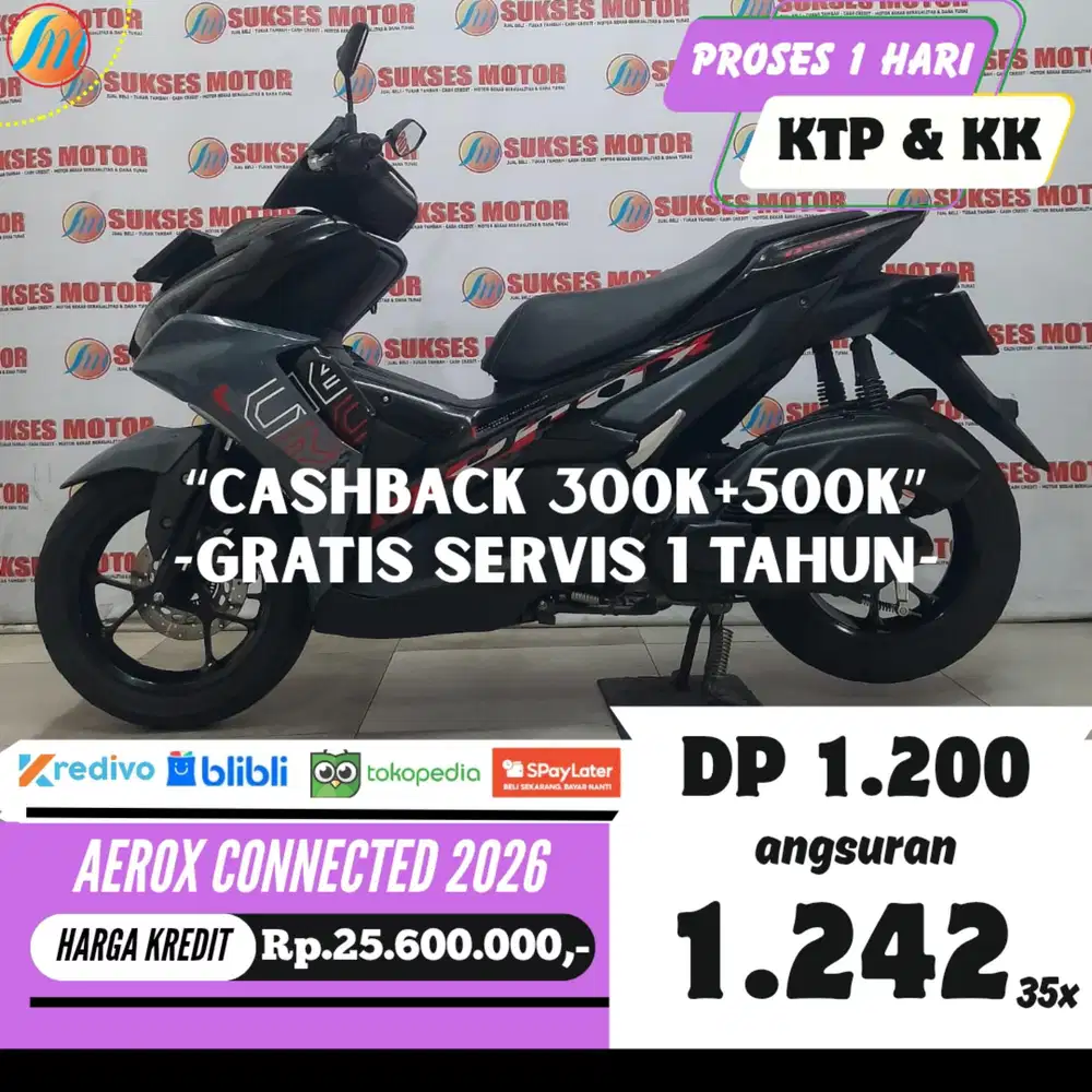 YAMAHA AEROX CONNECTED 2026 SEKEN KREDIT MURAH ANGSURAN TERJANGKAU