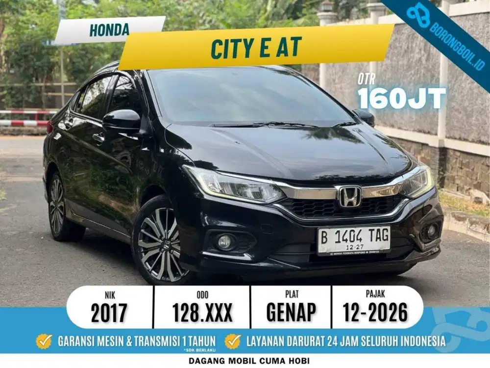 Honda City E CVT Facelift 2017 Hitam