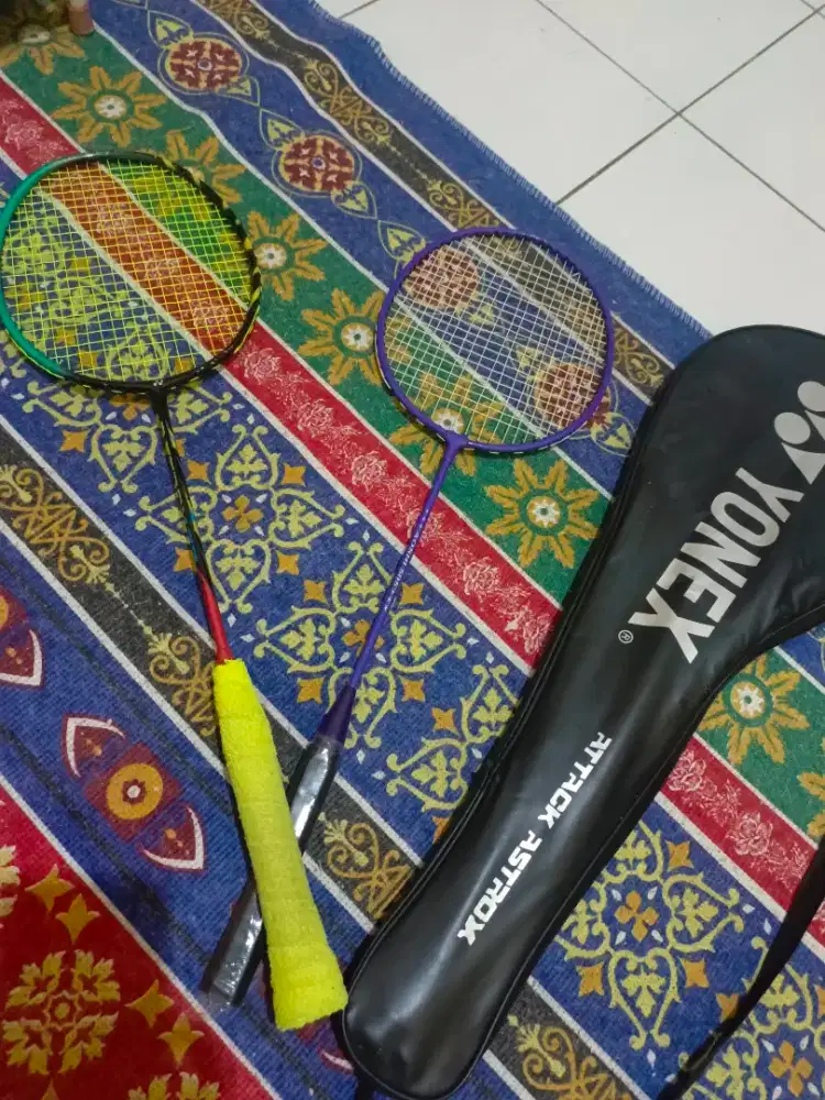 Paket Siap Main! 2 Raket Badminton Bonus Tas Yonex Murah