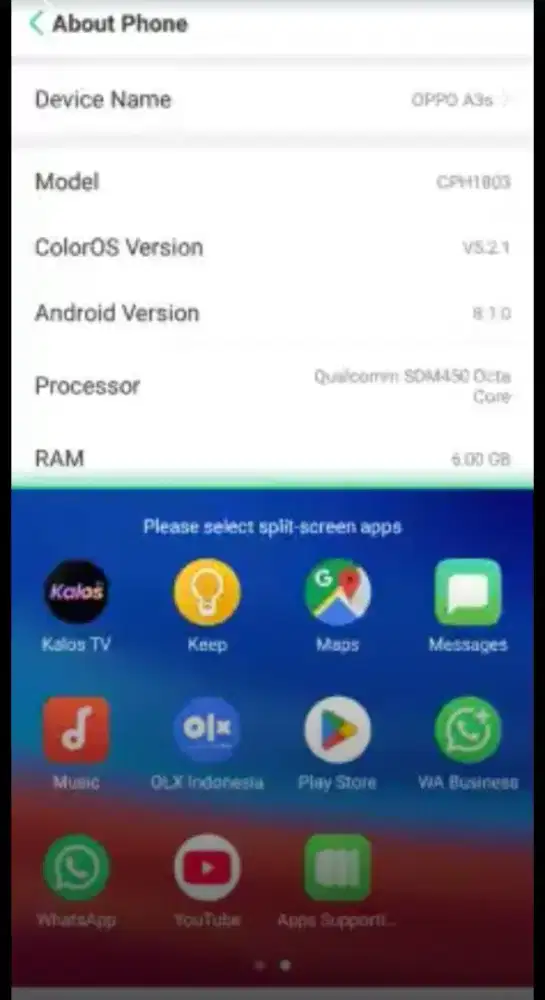 Jual HP simpanan like a new android 4G bisa split screen no minus