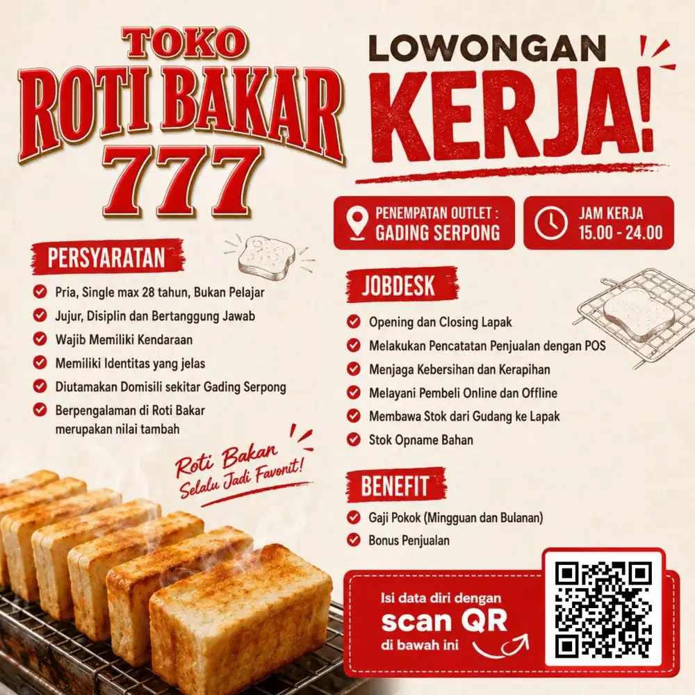 Full Time Juru Masak Roti Bakar