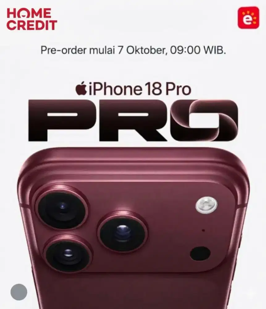 Pree Order I-Phone 18 Pro kredit cicilan bunga 0% dg home credit