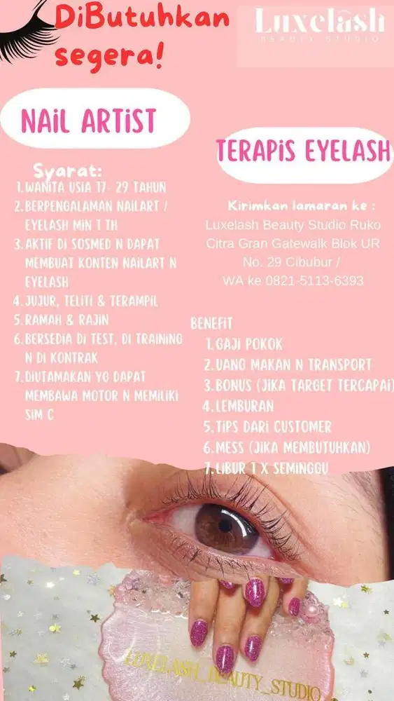 Dicari terapis Nailart n Eyelash extantion