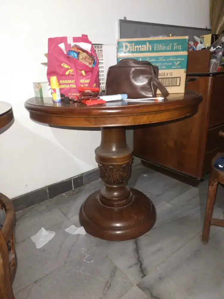 meja bundar kayu mebel