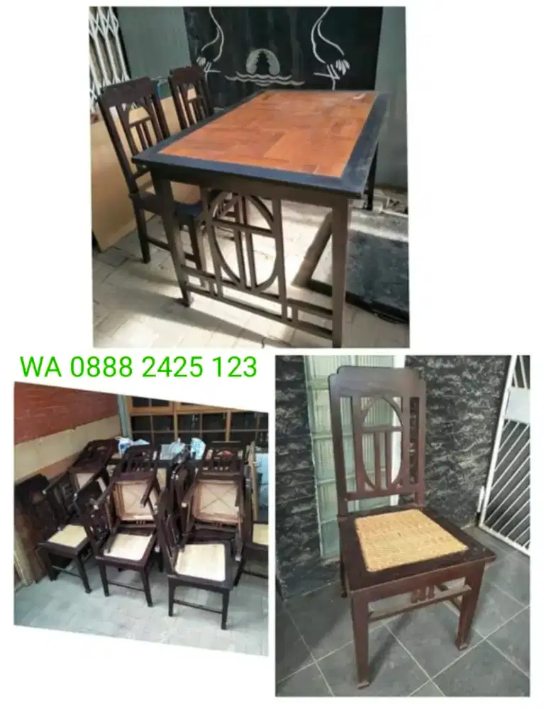 Set meja makan jati