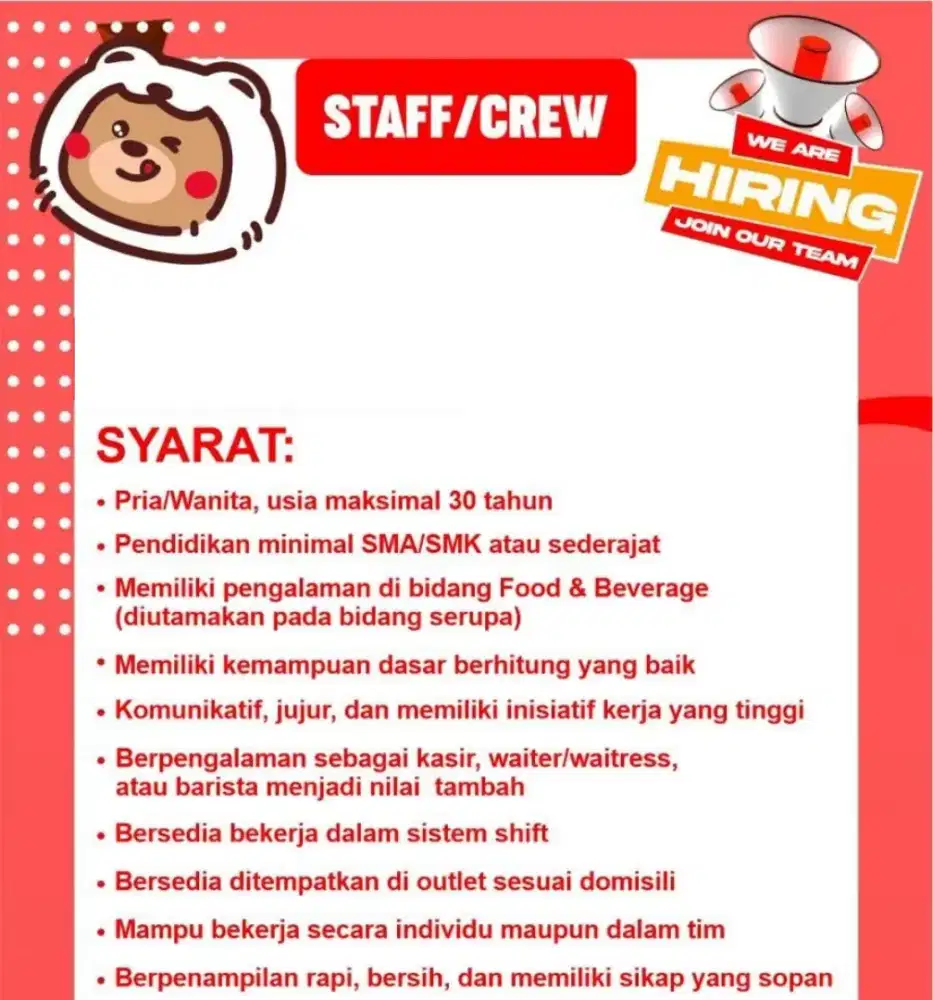 Lowongan Barista Momoyo