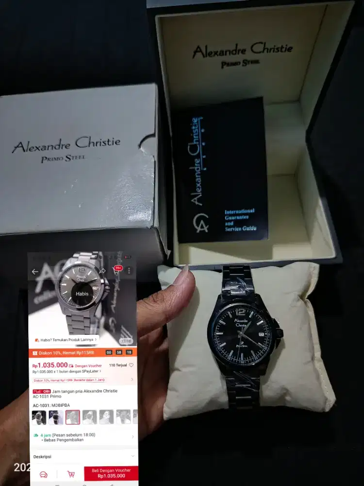 Jam Tangan Pria dan Wanita Alexandre Christie AC1031 Full Hitam